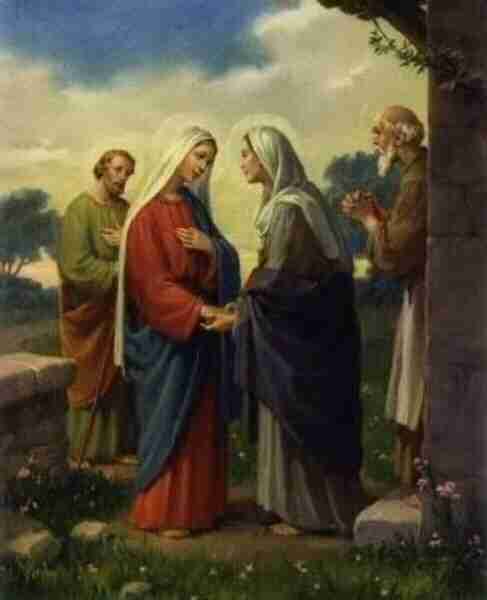 la Visitation : 'Marie entra dans la maison de Zacharie, et salua Elizabeth' St luc 1, 40